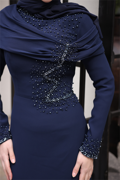 Dicle Abiye Lacivert