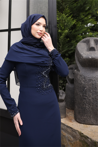 Dicle Abiye Lacivert