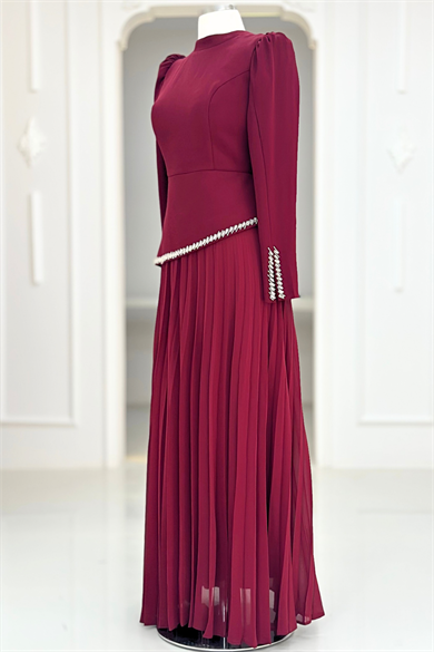 Efsun Abiye Elbise Bordo