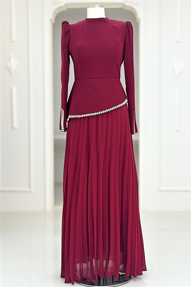 Efsun Abiye Elbise Bordo