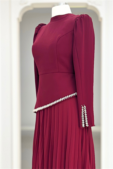 Efsun Abiye Elbise Bordo