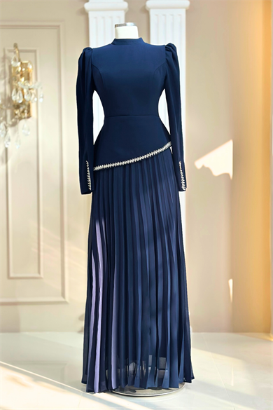 Efsun Abiye Elbise Lacivert