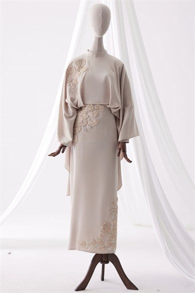 Elegant Abiye Bej