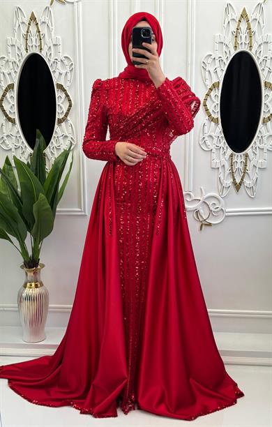 Elmas Abiye Kırmızı