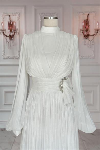 Feray Abiye Elbise Ekru