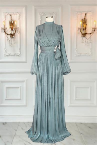 Feray Abiye Elbise Petrol