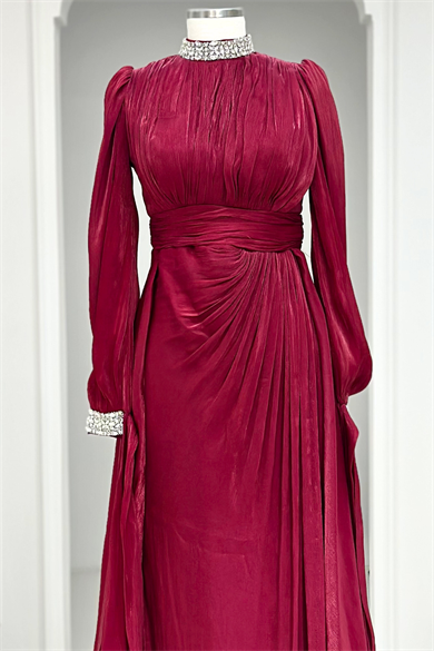 Gözde Abiye Elbise Bordo