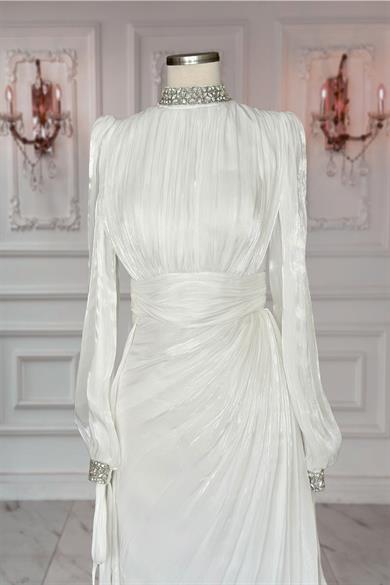 Gözde Abiye Elbise Krem