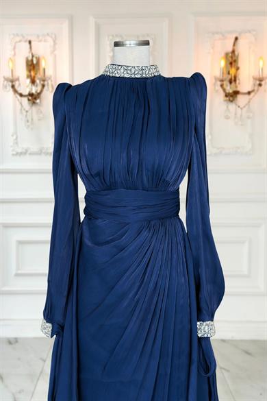 Gözde Abiye Elbise Lacivert