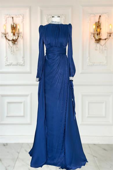 Gözde Abiye Elbise Lacivert