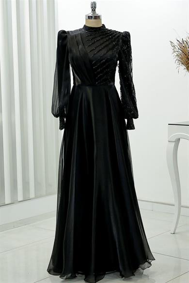 Güneş Tesettür Abiye Siyah