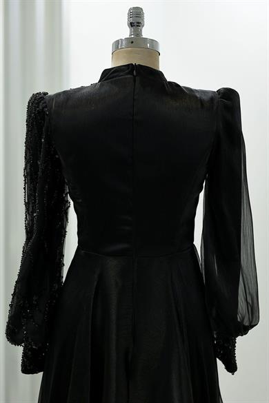 Güneş Tesettür Abiye Siyah