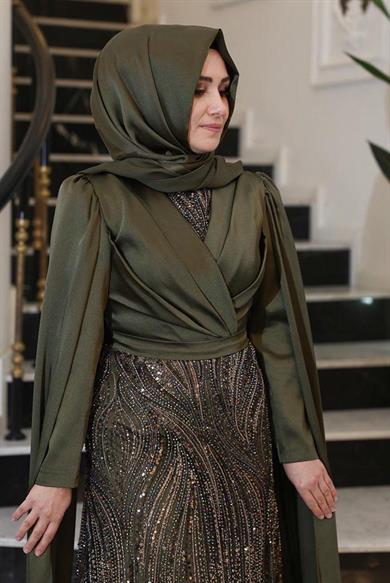 Güzin Abiye Ceviz Yeşili