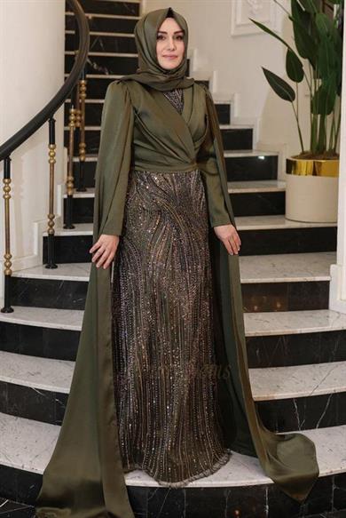 Güzin Abiye Ceviz Yeşili