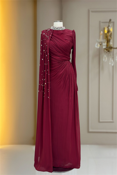 Helen Abiye Elbise Bordo