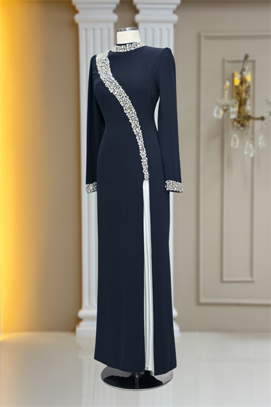 İnci Abiye Elbise Siyah