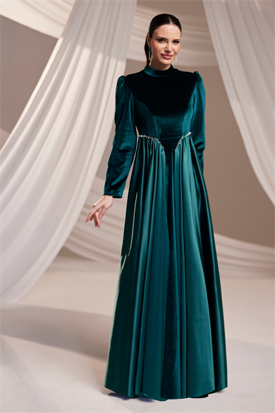 Kadife Abiye Zümrüt