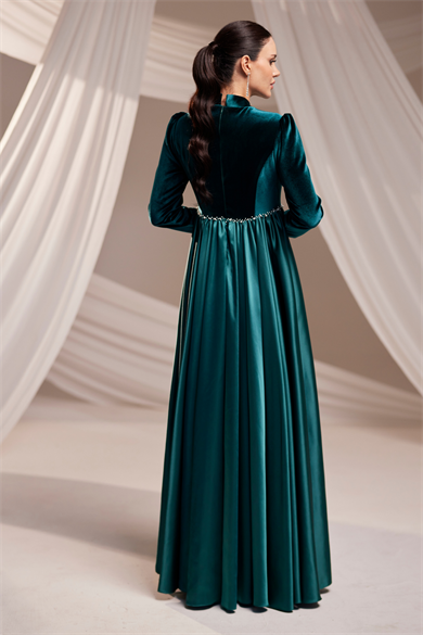 Kadife Abiye Zümrüt