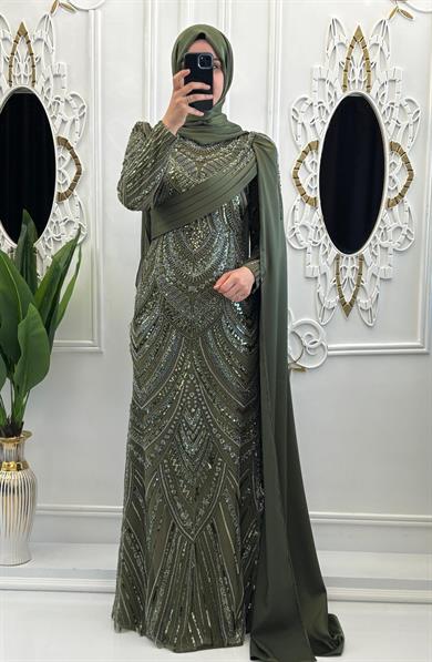 Lalezar Abiye Ceviz Yeşili