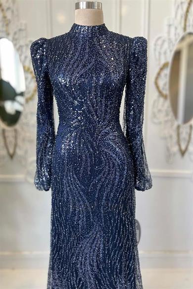 Leyla Abiye Lacivert