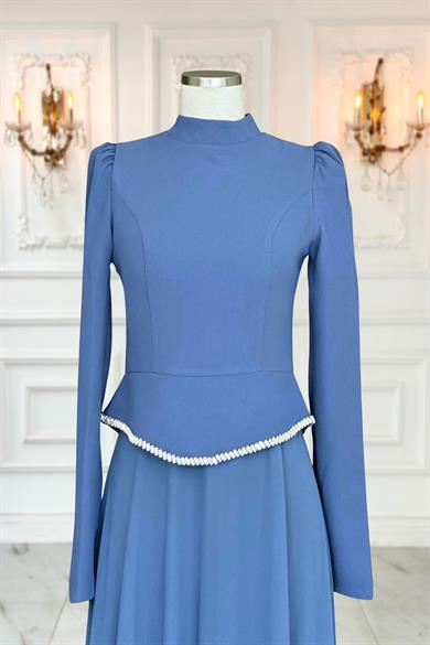 Naz Abiye Elbise İndigo