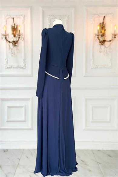 Naz Abiye Elbise Lacivert