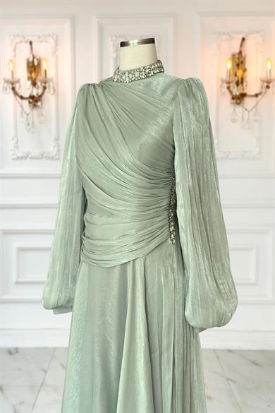 Nergis Abiye Elbise Mint