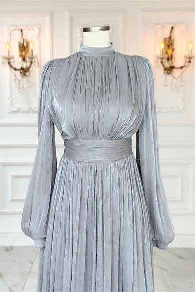 Nida Abiye Elbise Gri