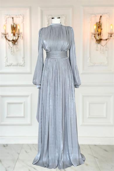 Nida Abiye Elbise Gri