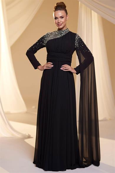 Nihal Tesettür Abiye Siyah