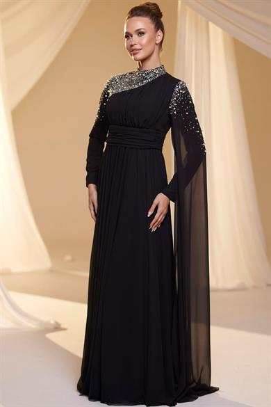 Nihal Tesettür Abiye Siyah