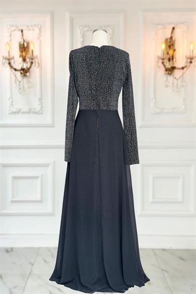 Nil Abiye Elbise Antrasit