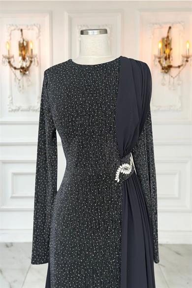 Nil Abiye Elbise Antrasit