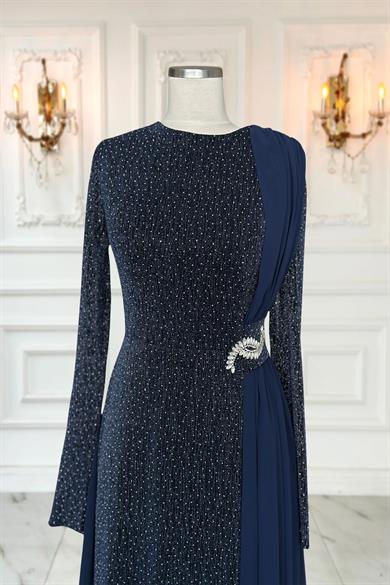 Nil Abiye Elbise İndigo