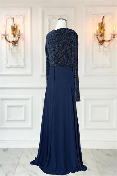 Nil Abiye Elbise İndigo