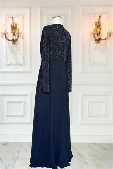 Nil Abiye Elbise Lacivert