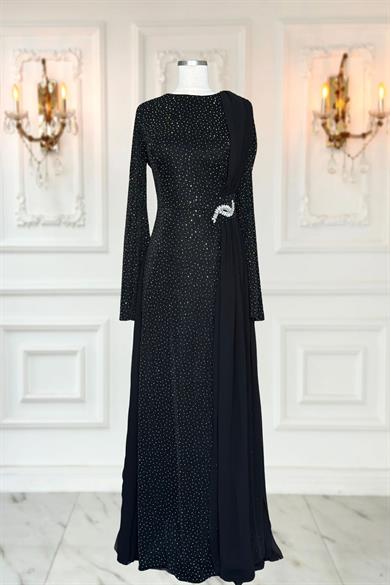 Nil Abiye Elbise Siyah