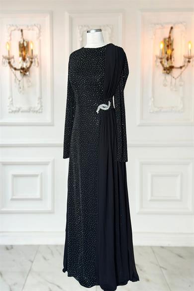 Nil Abiye Elbise Siyah