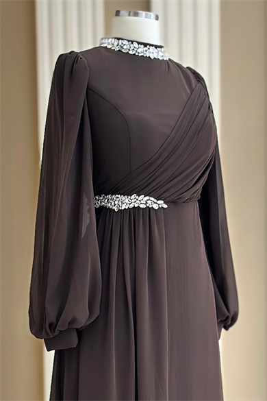 Peri Abiye Elbise Kahverengi