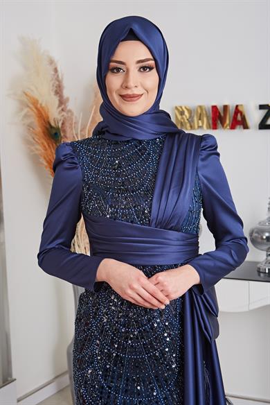 Dicle Abiye Lacivert