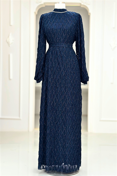 Ravza Abiye Elbise Lacivert