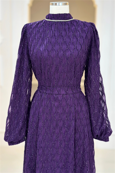 Ravza Abiye Elbise Mürdüm