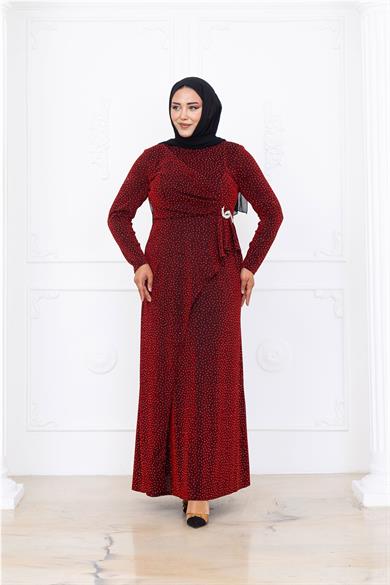 Roza Abiye Elbise Bordo