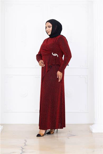 Roza Abiye Elbise Bordo