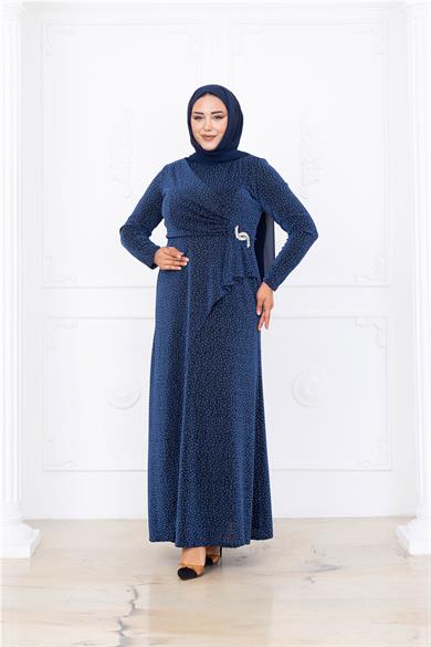 Roza Abiye Elbise İndigo