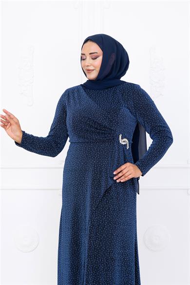 Roza Abiye Elbise İndigo