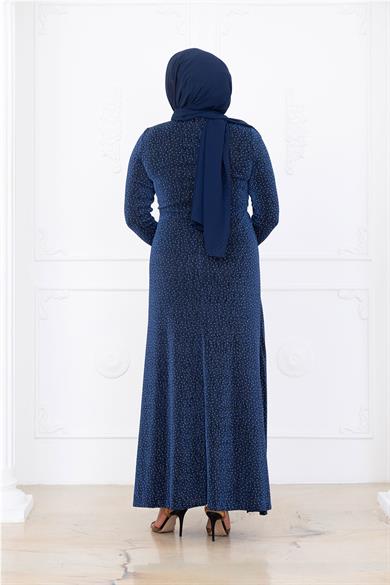 Roza Abiye Elbise İndigo