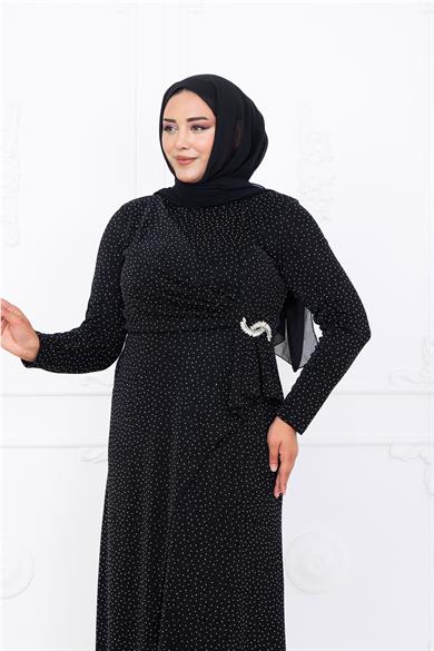 Roza Abiye Elbise Siyah