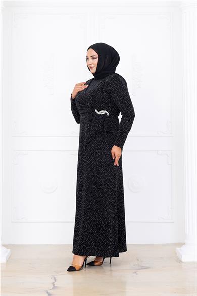 Roza Abiye Elbise Siyah
