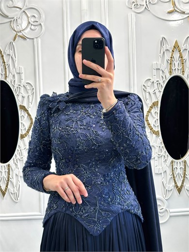 Salkım Abiye Lacivert